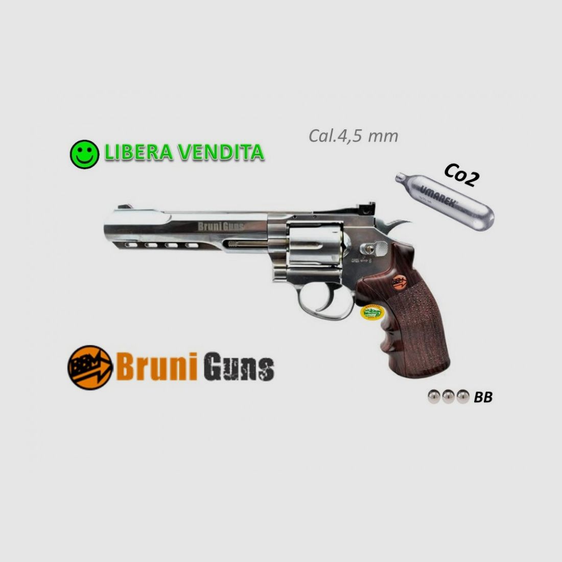 BRUNI Revolver Super Sport 6 Zoll Kal. 4,5 CO2