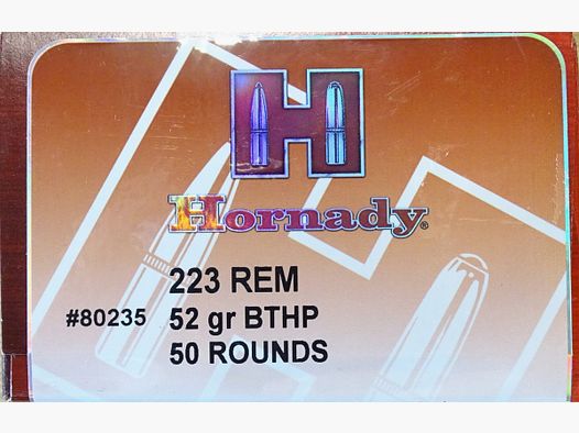 Hornady BTHP .223rem 52grs - 50 rounds