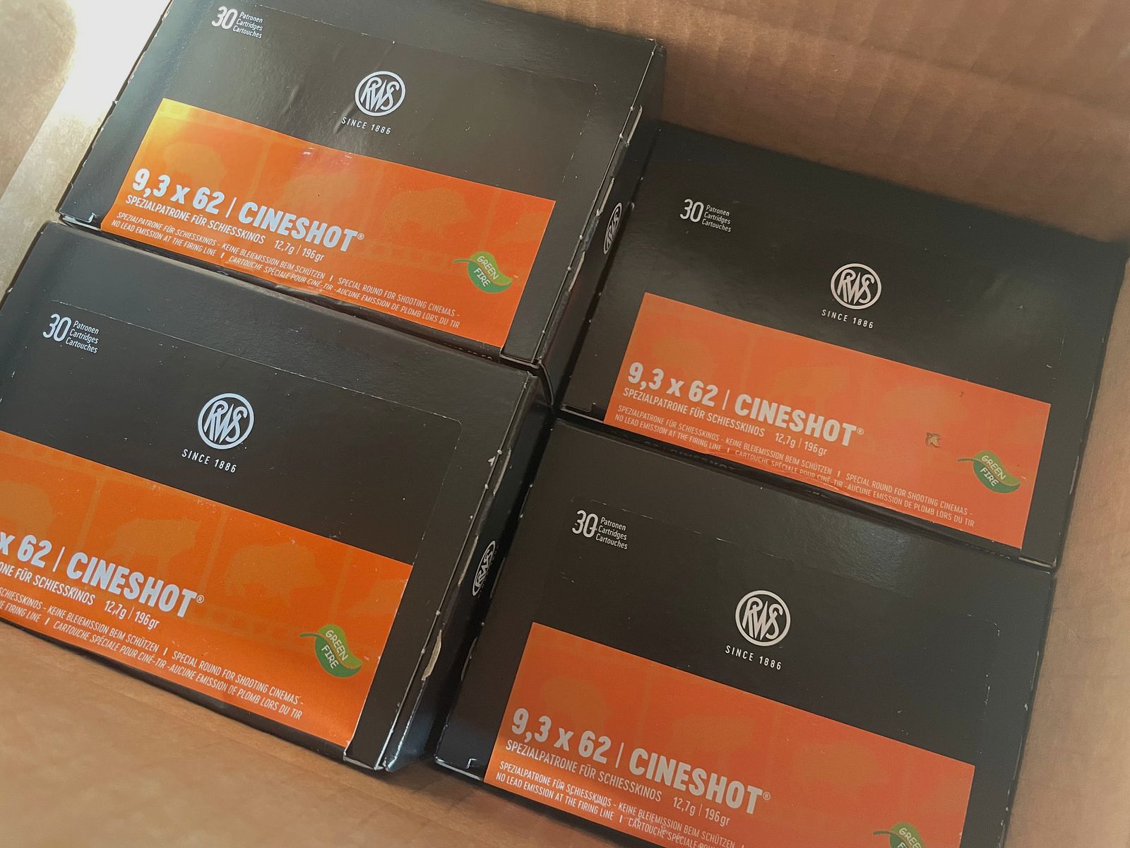 RWS Cineshot 9.3x62 12,7g/195gr Spezialpatrone fürs Schiesskino - 315 Stück