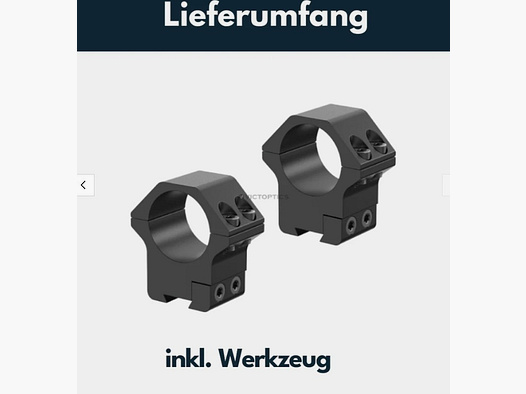 Victoptics Montageringe aus Aluminium für 11mm Schiene, 25,4mm Tubus, BH= Niedrig