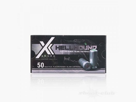SHOXX HELLHOUND - PLATZPATRONEN - 9MM P.A.K. - 50 PATRONEN