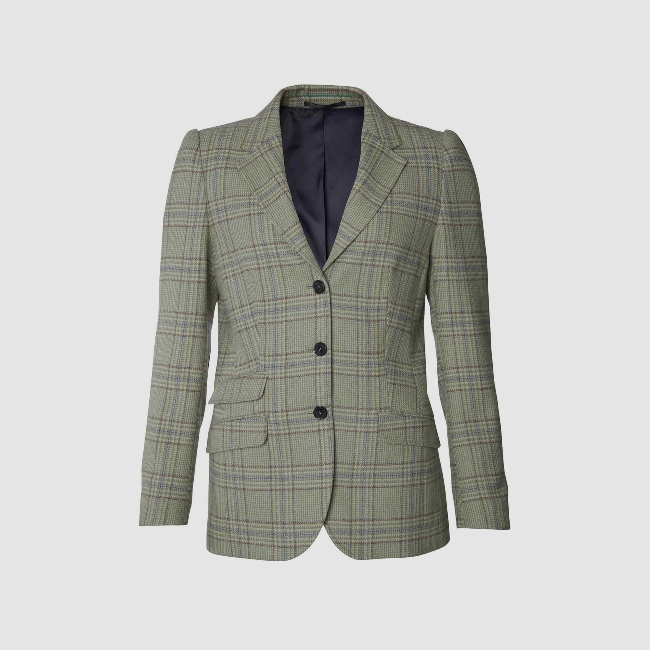 Chevalier Advie Tweed Blazer Donna Verde Salice A Quadri - 38