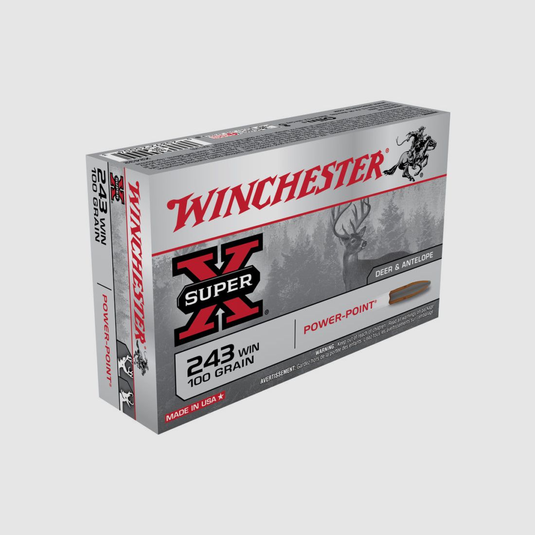 Munizione Winchester .243 Win PowerPoint 100 grs