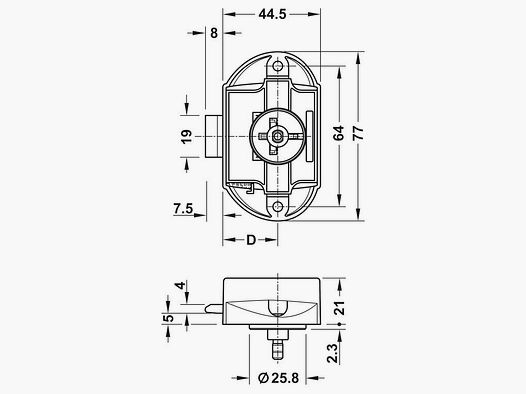 Schloss Push-Lock, braun