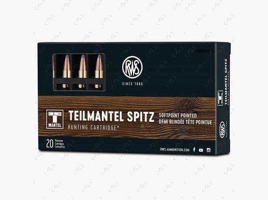 Box mit 20 Patronen für Großwild RWS TEILMANTEL Kaliber .243 WIN - 100 GR