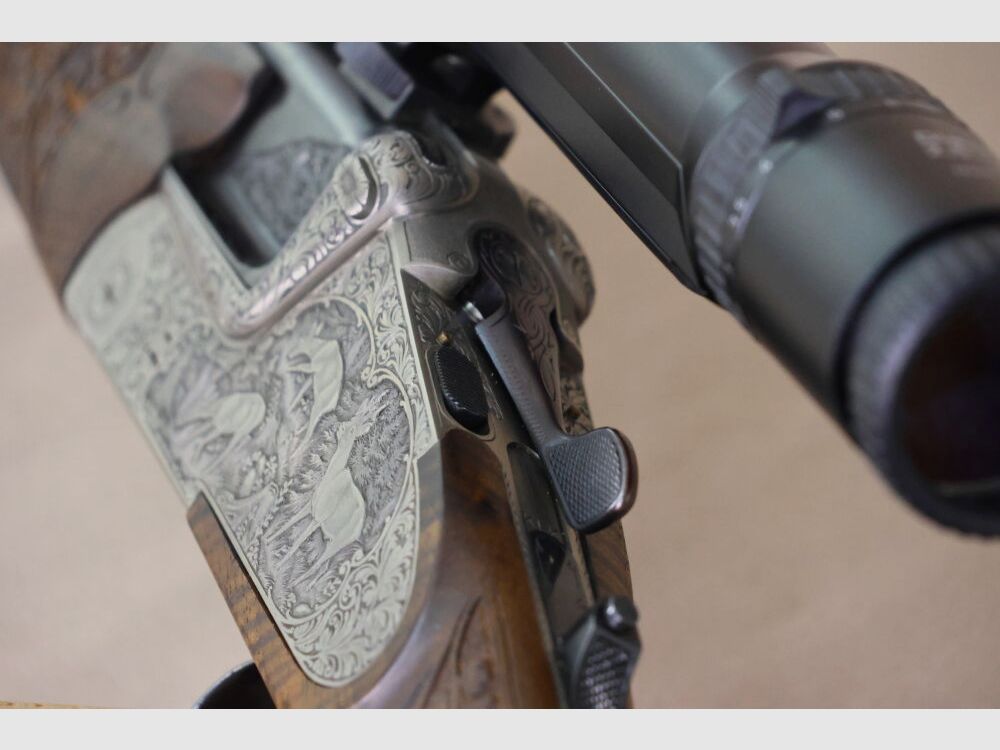 Heym 35 double rifle // side lock // left-handed stock // Fortner