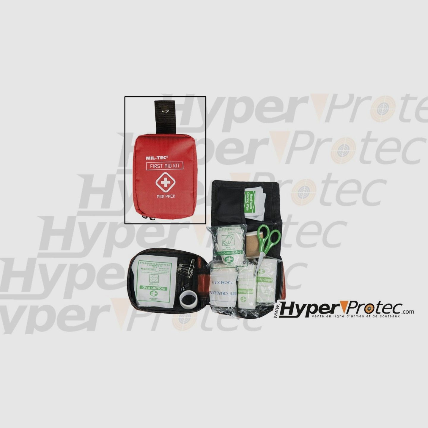 Erste-Hilfe-Set in roter Tasche