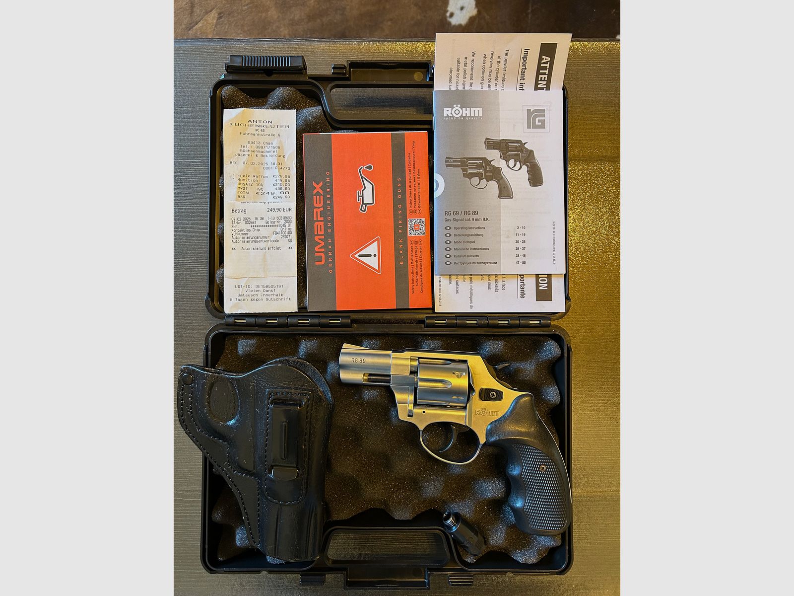 Neu!!! Röhm RG 89 Schreckschuss Revolver Nickel-Chrom 9mm R.K