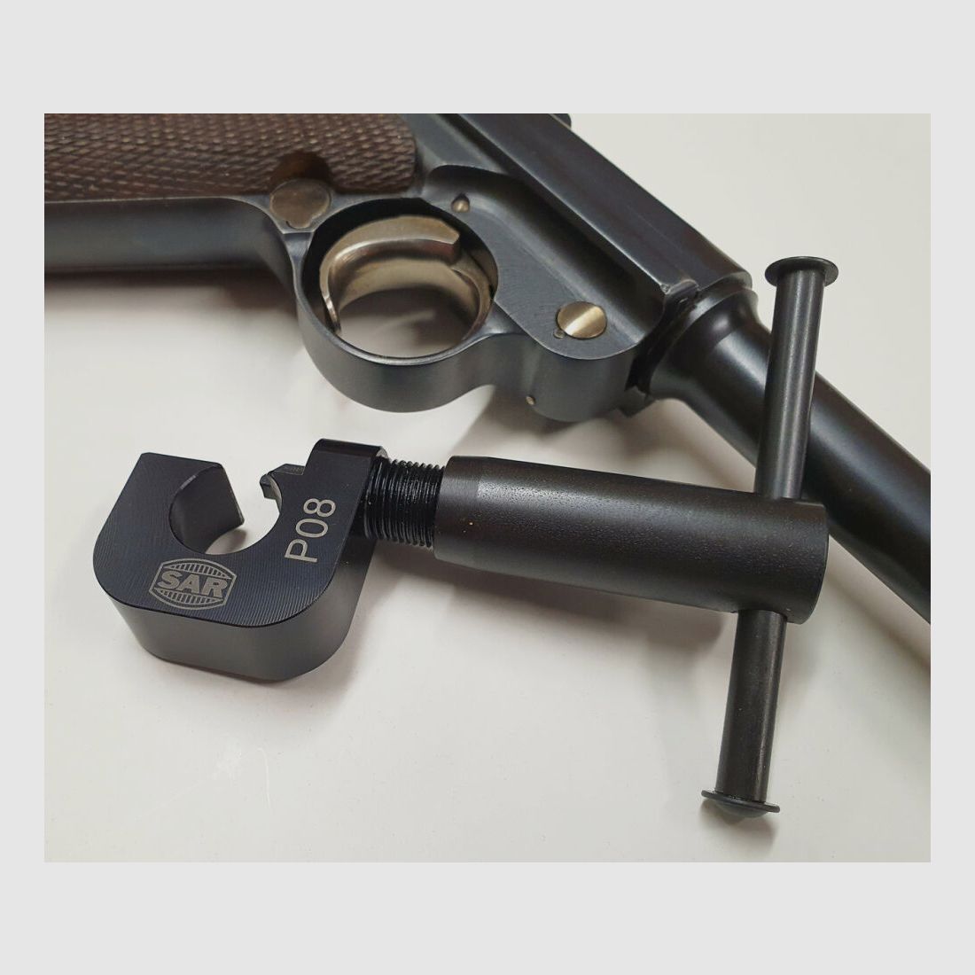Schwaben Arms GmbH Pistole P08 Parabellum Korntreiber / Kornschieber / Kornversteller , MADE IN GERMANY