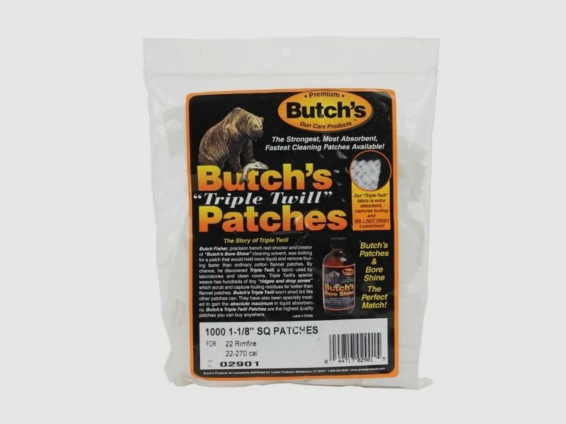 1.000 Patches 1-1/8" Eckig .22/5,6 bis .270/6,9mm