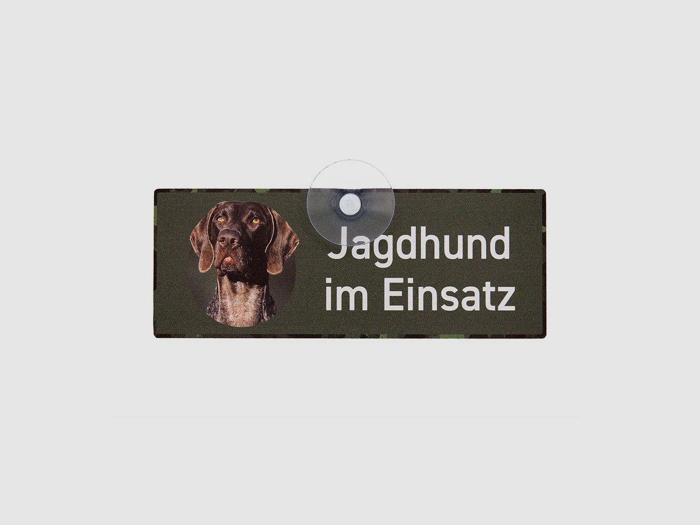Placa de caza con ventosa "Perro de caza en acción - Deutsch Kurzhaar