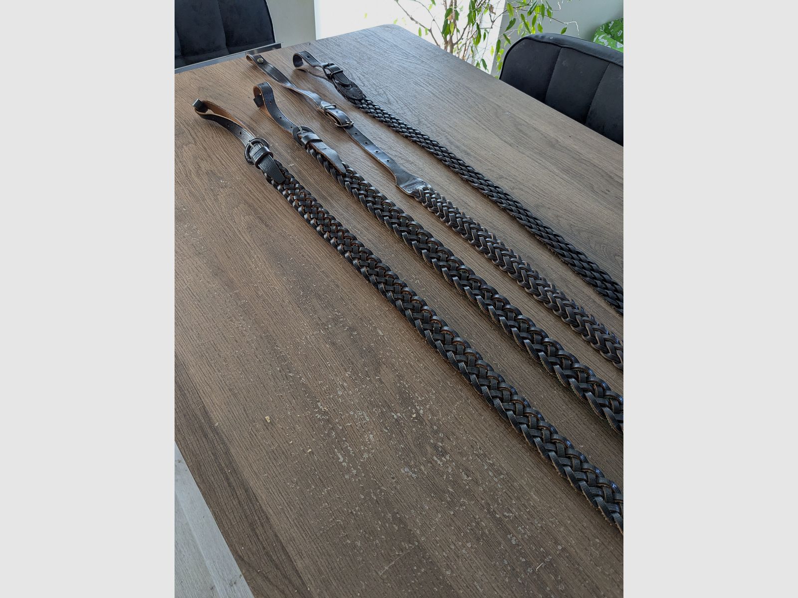 4x Gewehrriemen, Riemen geflochten Flintenriemen 