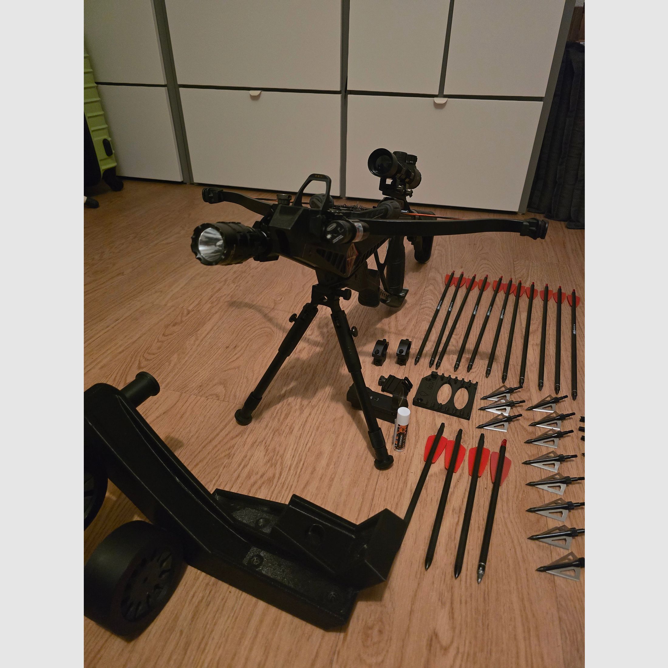 An Archery Cobra RX130 Sniper Crossbow with a lot of accessories