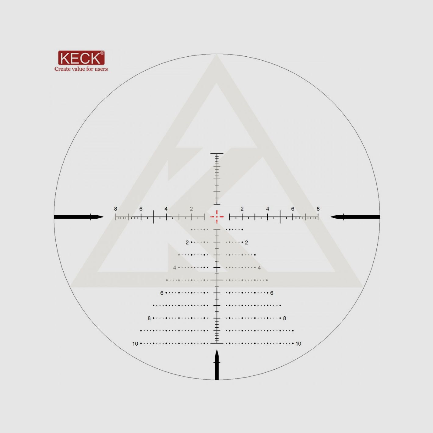 KECK SCOPE SERIES G 5-25X50 FFP 30MM ILLUMINATED RETICLE, image 6 of 6