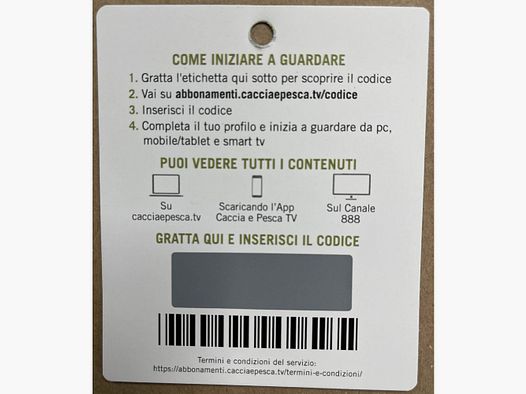 ABBONAMENTO ANNUALE CANALE CACCIA E PESCA TV