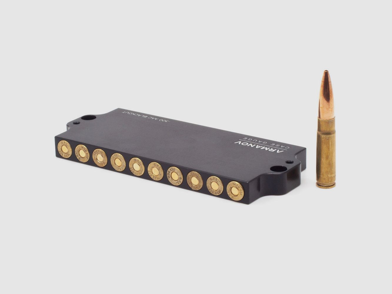 ARMANOV Stosowany przyrząd do pomiaru łusek 10 nabojów – .300 AAC Blackout, zdjęcie 1 z 2