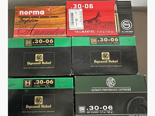 Munition 69 Patronen Kal. 30/06 diverse Hersteller