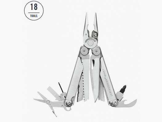 LEATHERMAN WAVE PLUS + Tool 18 Werkzeuge: wechselbarer Drahtschneider, Zange, Säge Bit Diamantfeile