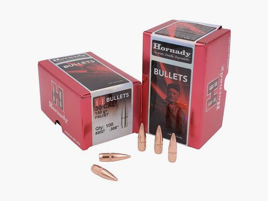 Geschosse Hornady 30 Kal .308 150 gr FMJ-BT