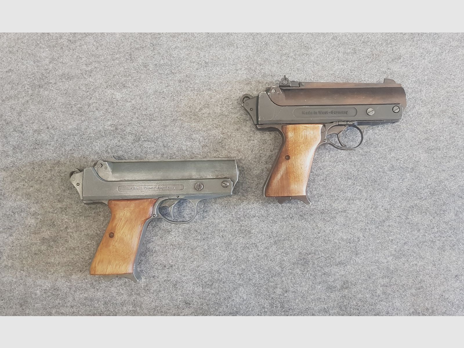Sammler aufgepasst hier gleich 2 Sammelstücke alter FB Record Jumbo Mauser Hamlet Eichenlaub Luftpistole  im Kaliber 4,5mm Diabolo Druckluft 