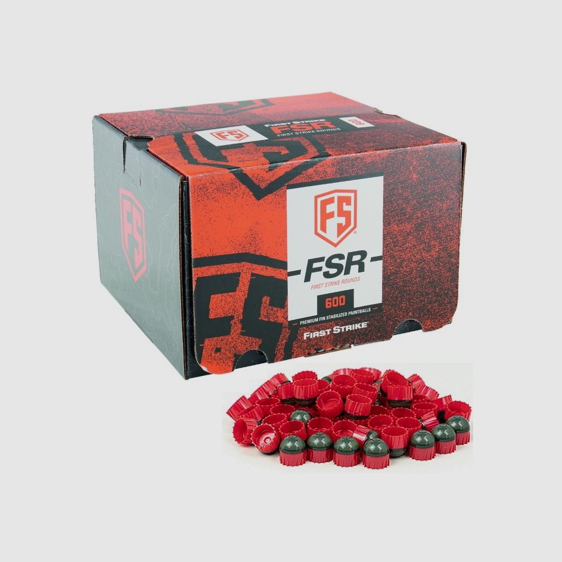 First Strike Paintballs 600 Schuss Box (grau / rot)