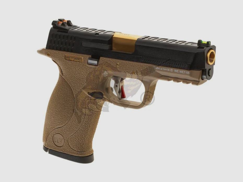 WET-05 BK Gold Barrel Metall Version GBB in Tan