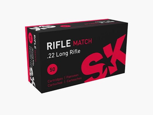 SK Rifle Match .22 LR 40GR LRN 50 cartuchos