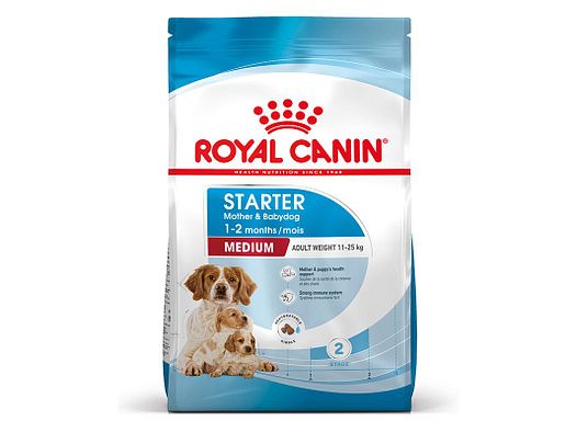ROYAL CANIN Mittelgroße Hunde Trockenfutter Medium Starter für tragende Hündin und Welpen 15 Kg