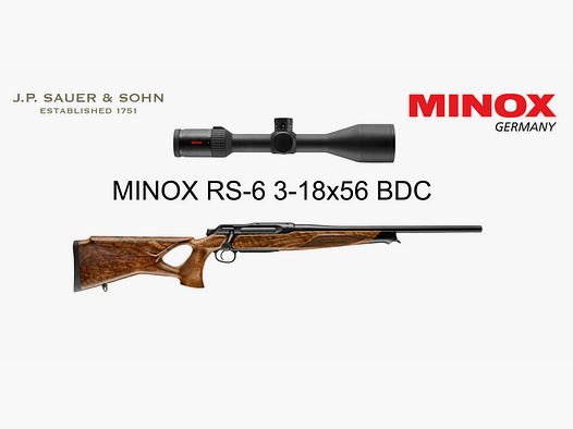 J.P. Sauer & Sohn Sauer 505 ICONIC Lochschaft HQ5 Pacchetto di Equipaggiamento Elegance | .308 Win. | MINOX RS-6 3-18x56 BDC