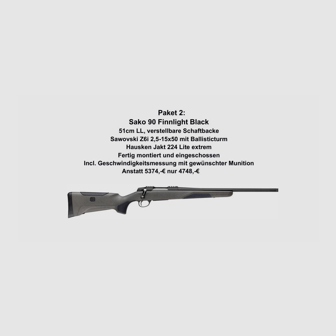 Sako 90 Finnlight Black, Swarovski, Hausken