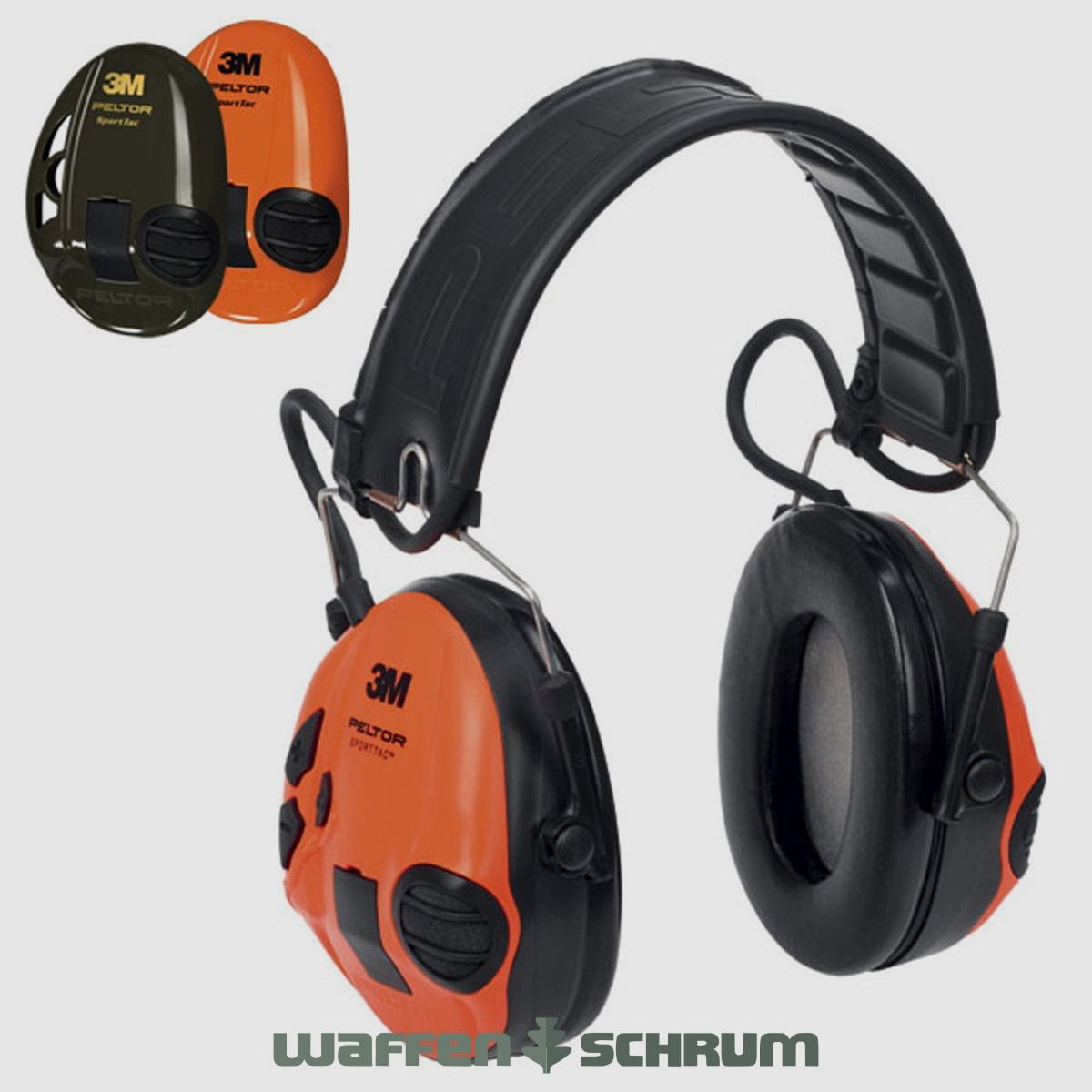 3M Peltor Gehörschutz SportTac Analog grün - Wechselschalen in orange