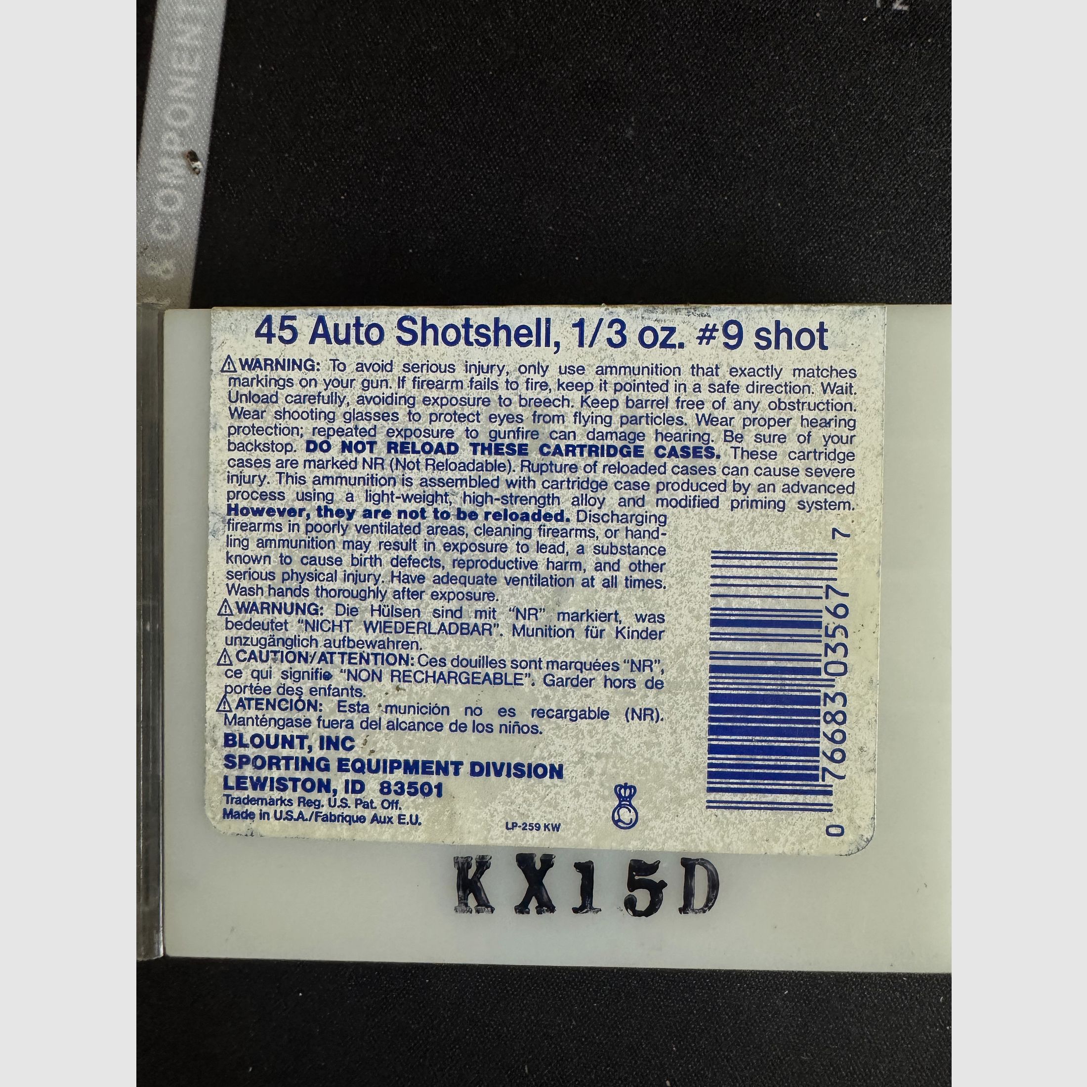 .45ACP CCI Schrot
