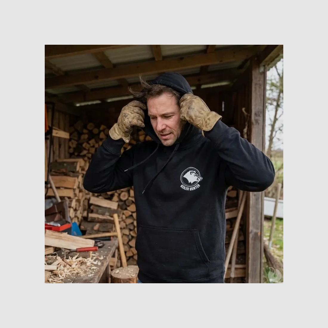 Sweat Keiler Hunter noir capuche coton logo 2, image 1 sur 14