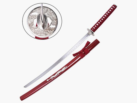 Katana Dragon rot mit Saya