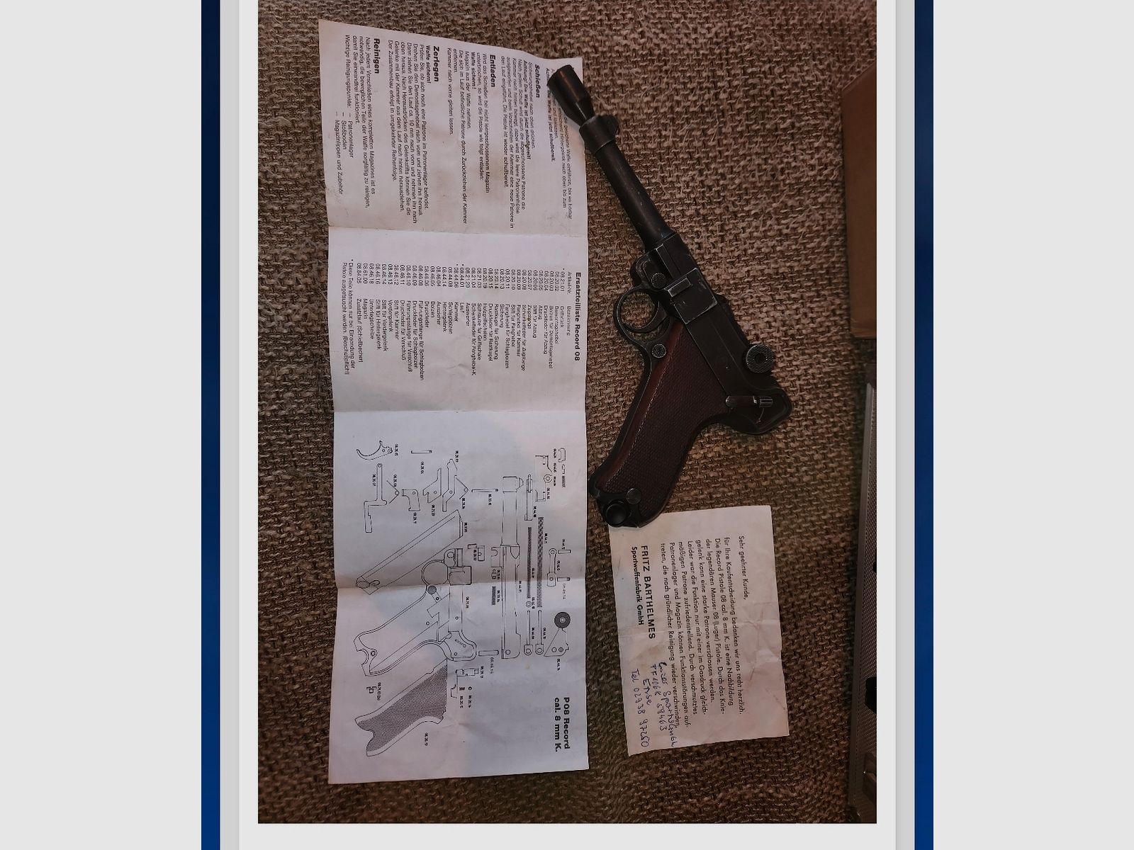 Mauser Luger 08 Record 08 PTB 517