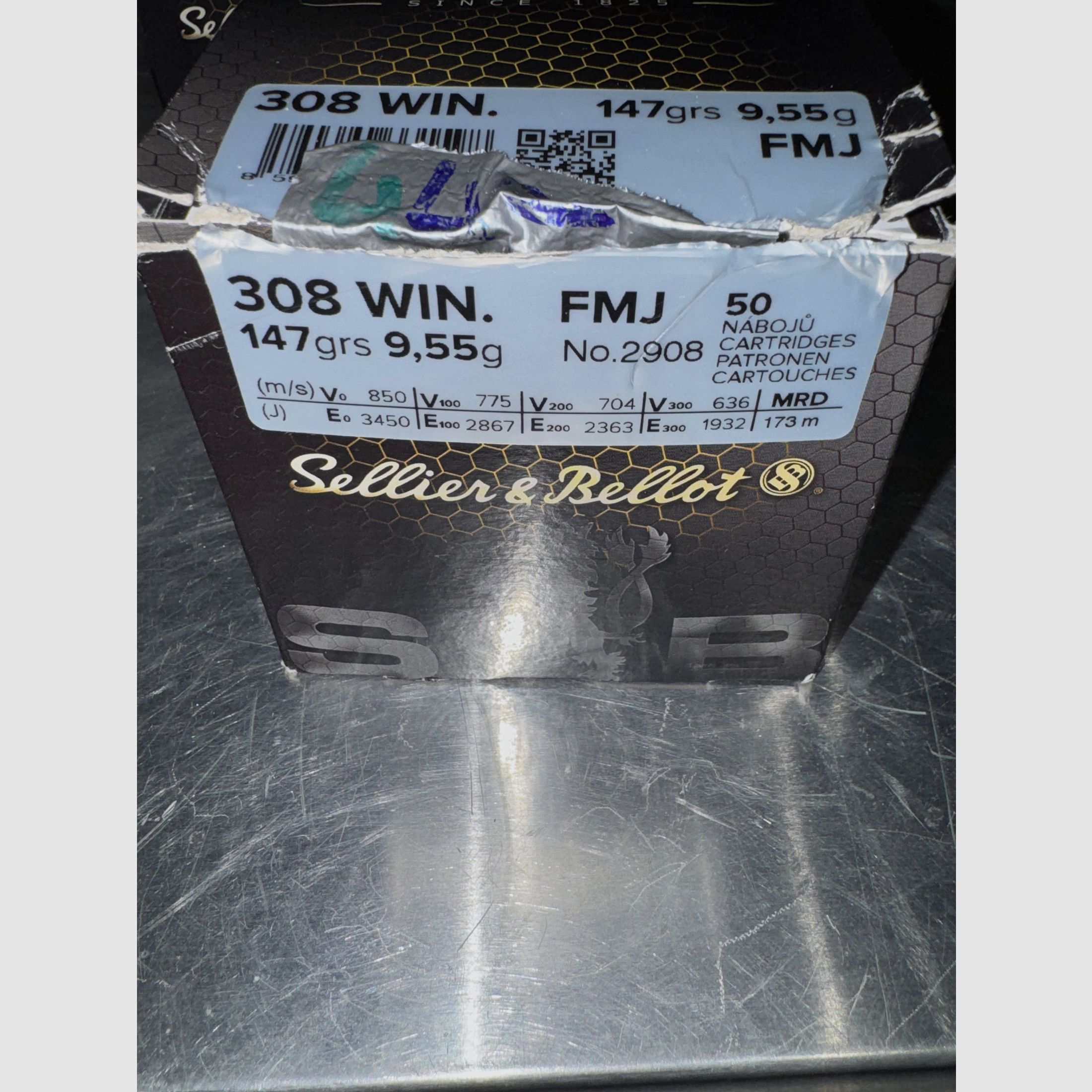 S&B .308 180gr TM,38 cartouches + S&B .308 147gr FMJ,42 cartouches