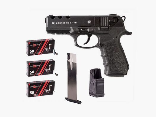 Zoraki Zoraki 4918 brüniert 9 mm P.A.K. Platzpatronen-Set