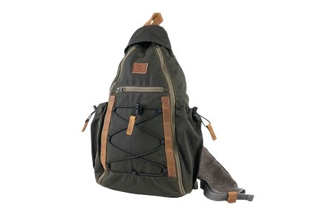Waldkauz STEINKAUZ-Schultertasche "Querkopf", Waxed Cotton, Oliv