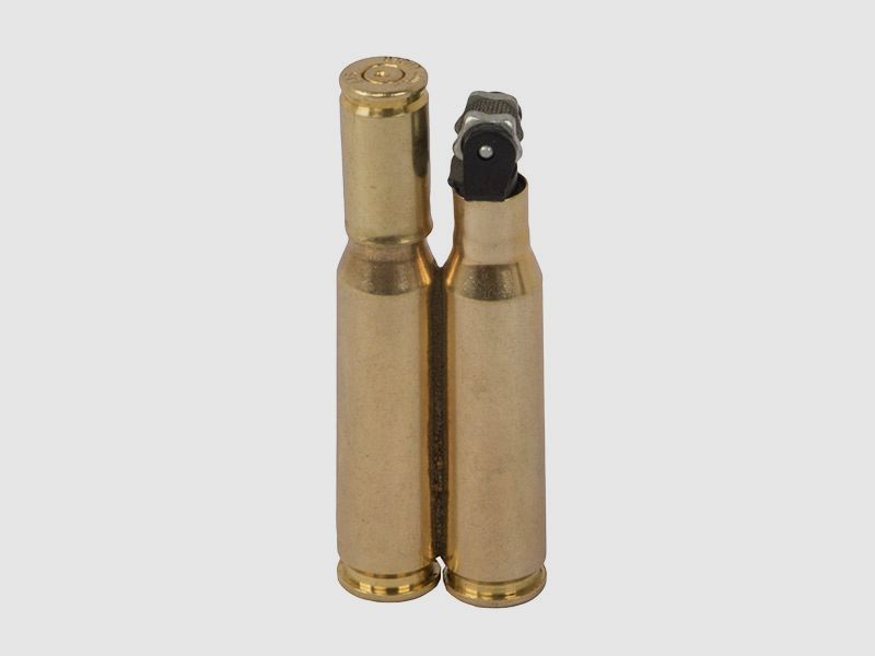 Feuerzeug in Patronenform Kaliber 7,62 Ă— 51 mm NATO .308 Winchester blinde Originalpatrone nachfĂĽllbar handgefertigt (P18)