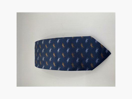 Robert Keyte tie 100% silk with boar motif silver and brown wild boars