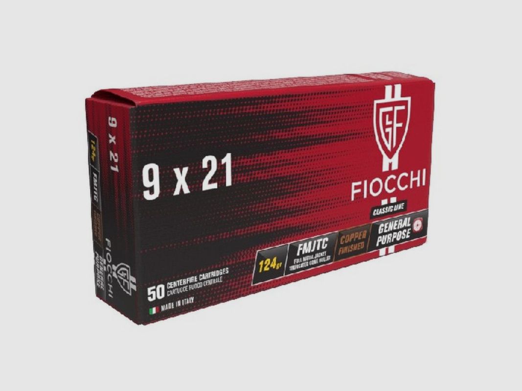 FIOCCHI PATRONEN 9X21 FMJTC 124 GR