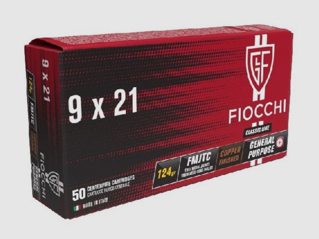 FIOCCHI PATRONEN 9X21 FMJTC 124 GR