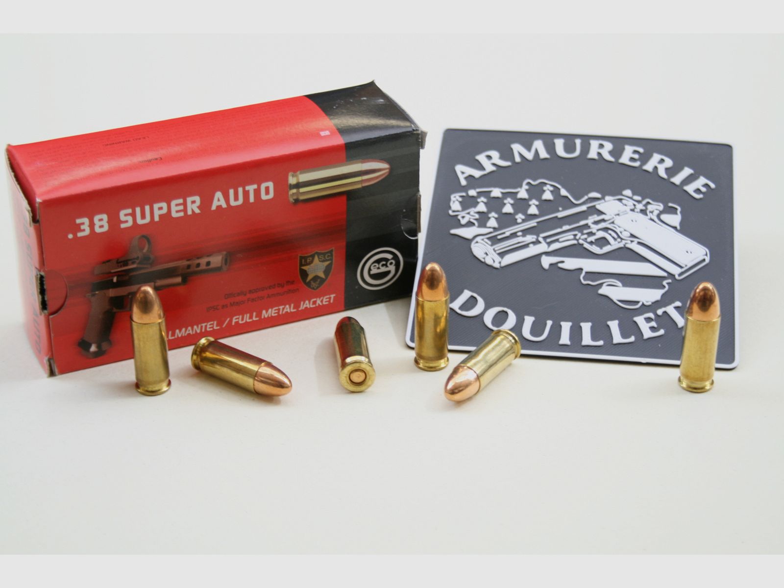 50 Patronen GECO 124 gr FMJ – .38 Super Auto