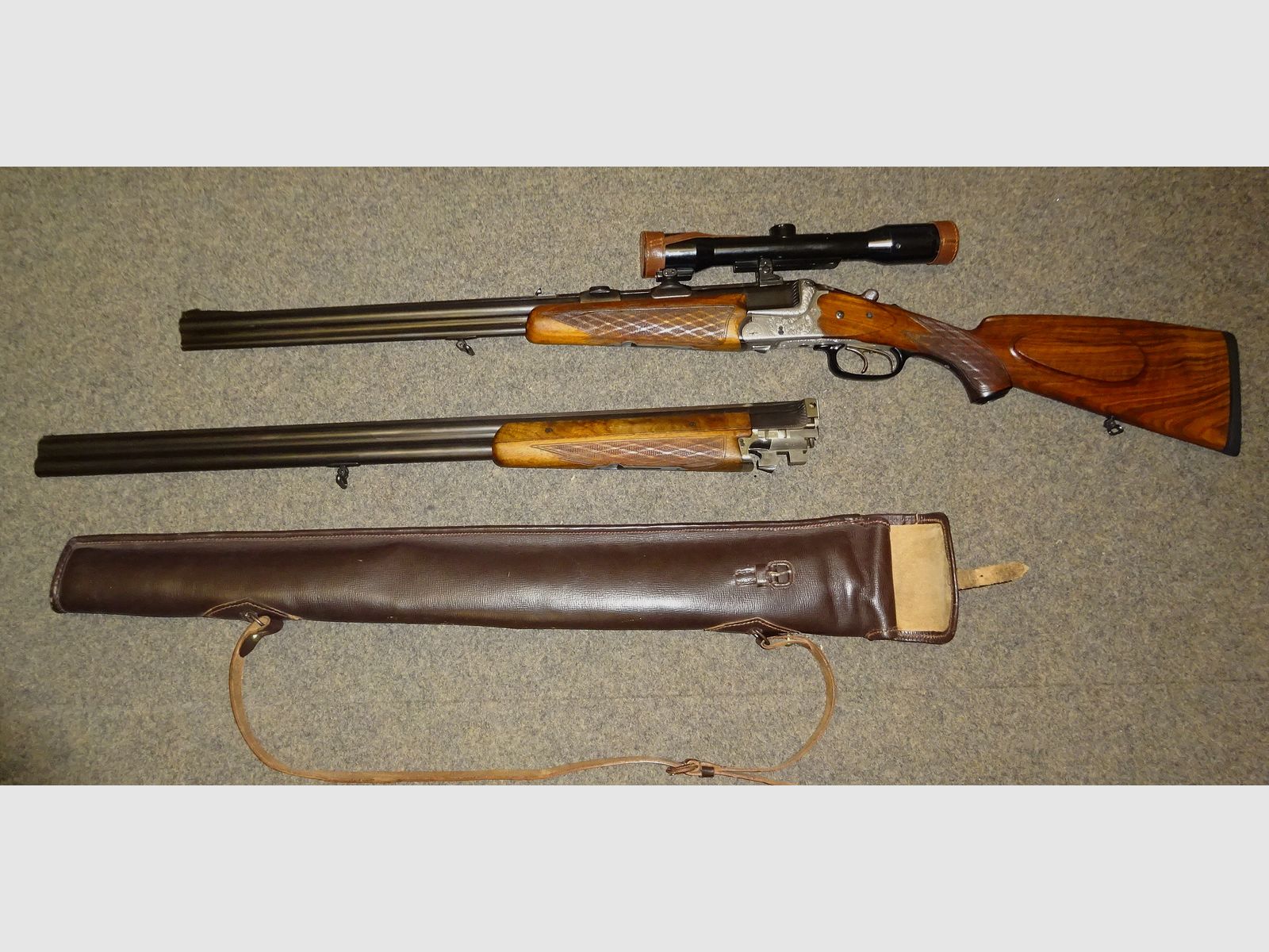 BBF /BDF  HEYM Mod. 88 7x57R +16/70 mit Wechsellauf auf BDF 16/70. Mit "Kaps" ZF 4fach. EU wide shipment