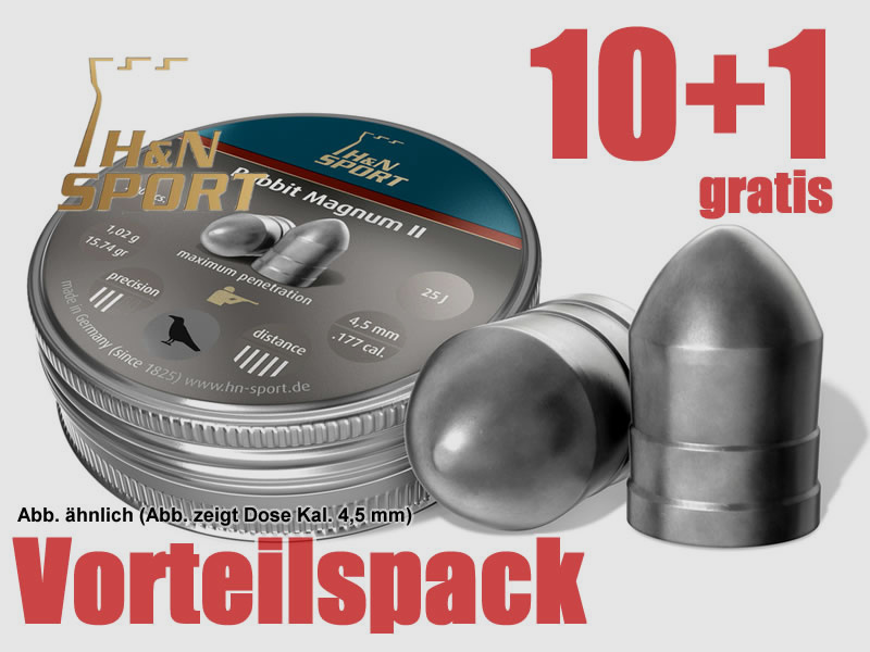 10+1 GRATIS x 200 StĂĽck H N Jagd Diabolos RABBIT MAGNUM II, Kal. 5,5 mm, 1,66 g