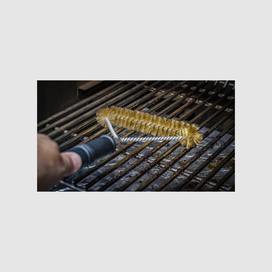 Grillfürst Grillbürste Messing 3-seitig 39,5 cm