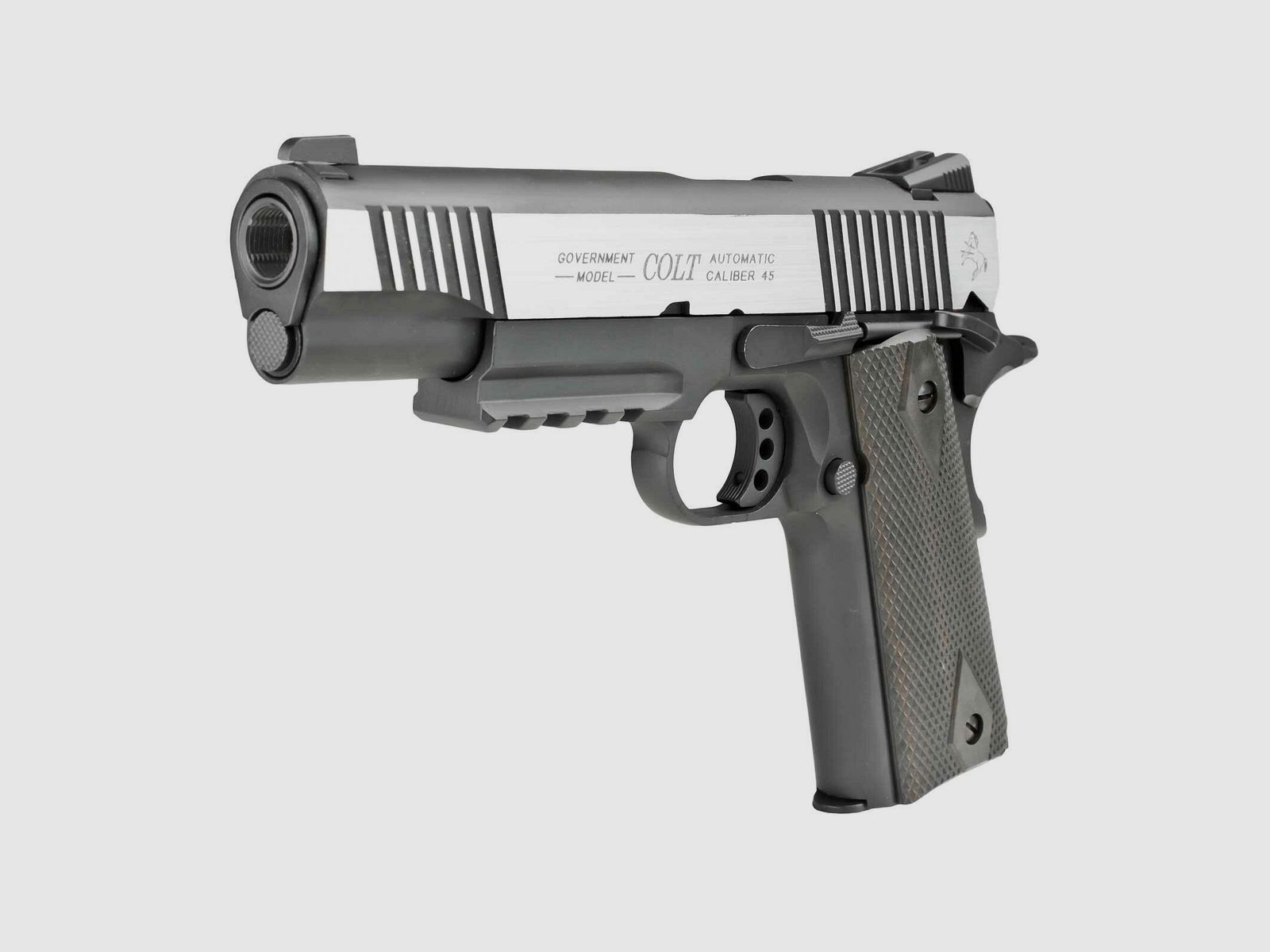 Colt 1911 Railgun Bicolor Vollmetall Softair-Co2-Pistole Kaliber 6 mm BB Blowback (P18)