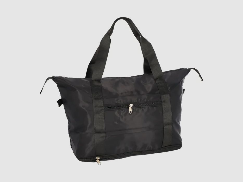Bolsa de viaje negra plegable
