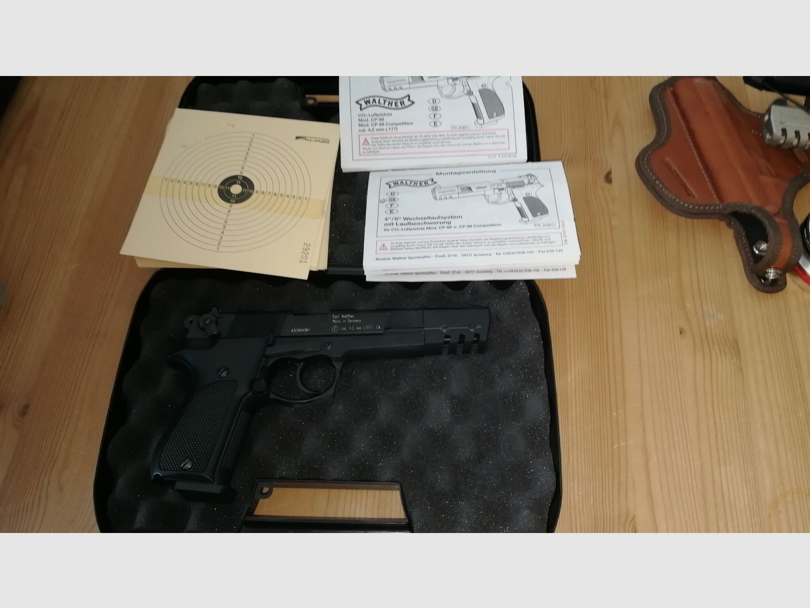 Walther CP 88 "Sniper edition" vernickelte Luftpistole mit viel Zubehör