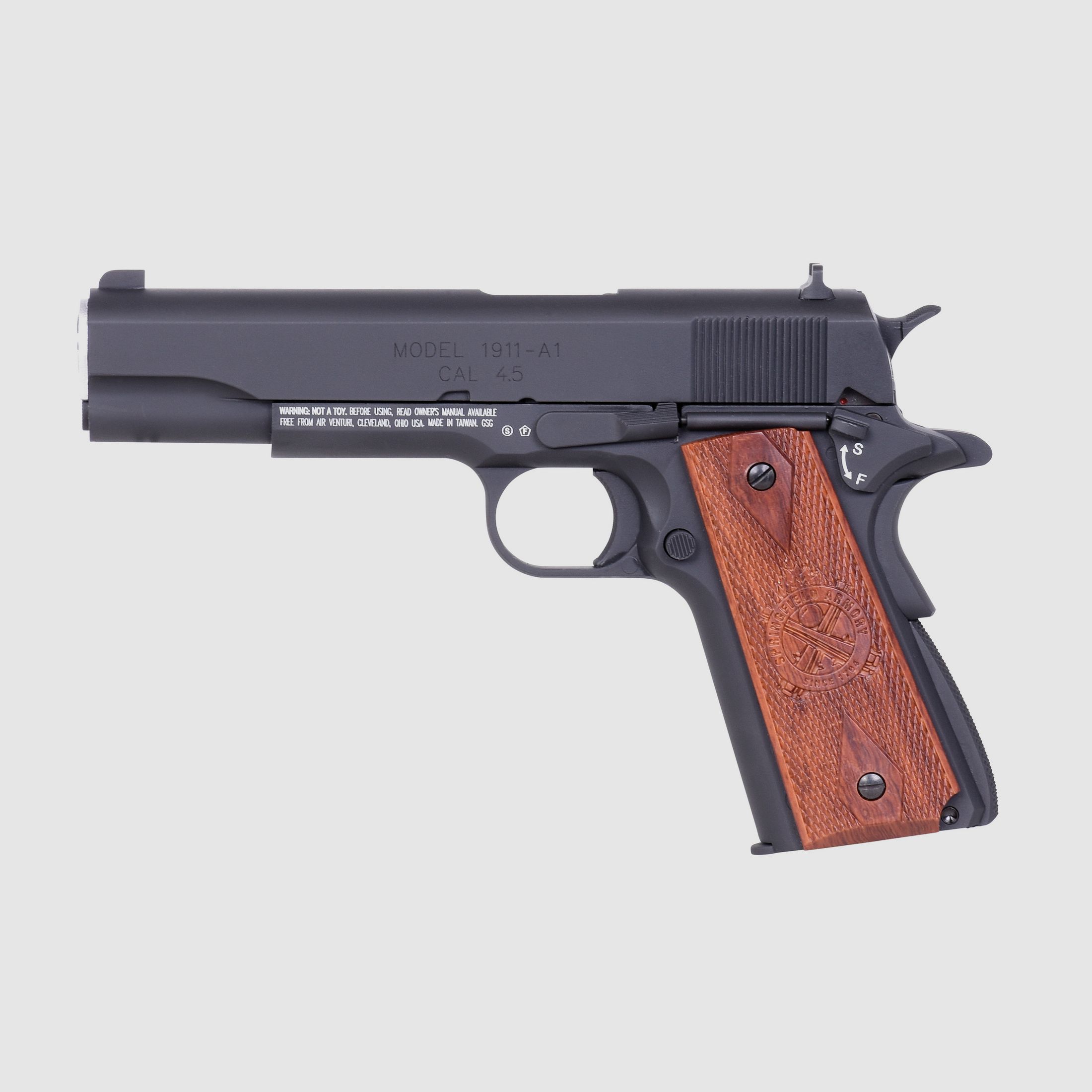 Springfield 1911 Mil-Spec Schwarz 4,5mm BB - Druckluft Co2 BlowBack